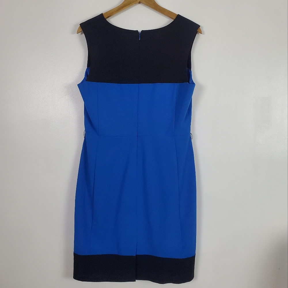 New York & Co sleeveless dress colorblock blue black 10 - Picture 2 of 7